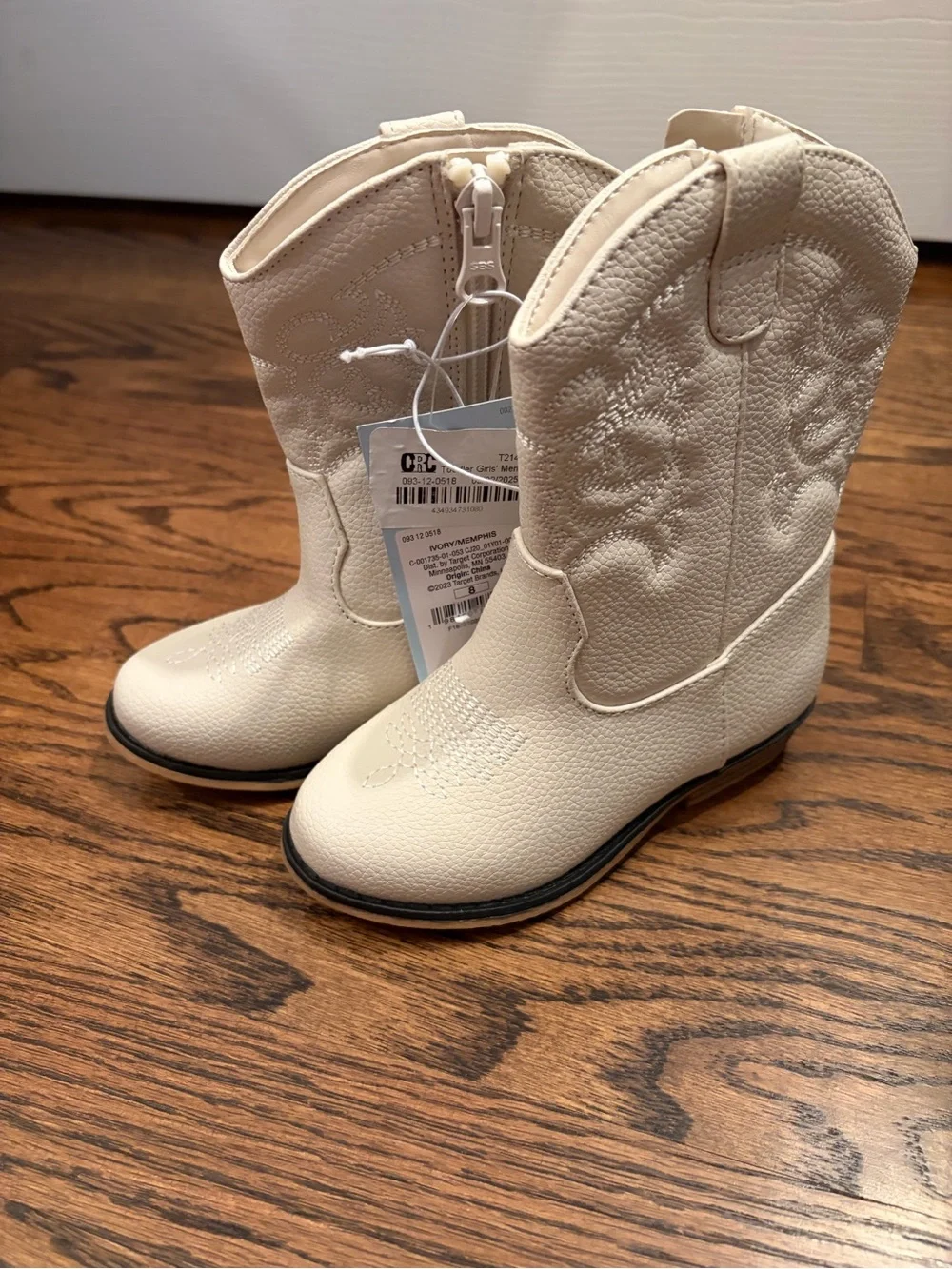 Cream Girls' Western Cowboy Boots